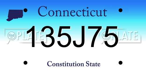 135J75 Connecticut License Plate