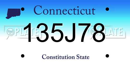 135J78 Connecticut License Plate