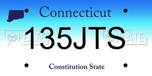 135JTS Connecticut License Plate