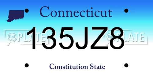 135JZ8 Connecticut License Plate