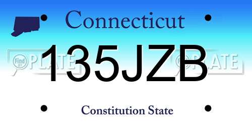 135JZB Connecticut License Plate