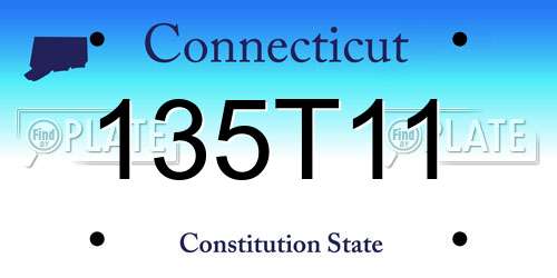 135T11 Connecticut License Plate