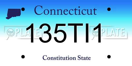135TI1 Connecticut License Plate