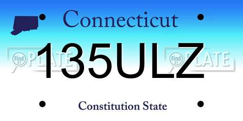 135ULZ Connecticut License Plate
