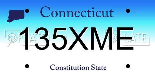 135XME Connecticut License Plate