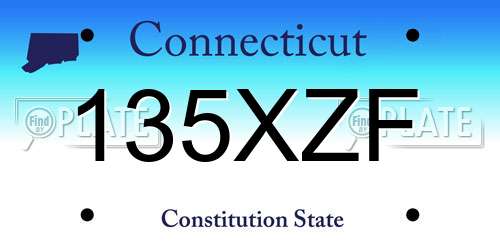 135XZF Connecticut License Plate