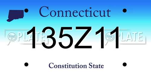135Z11 Connecticut License Plate