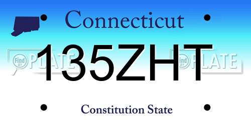 135ZHT Connecticut License Plate