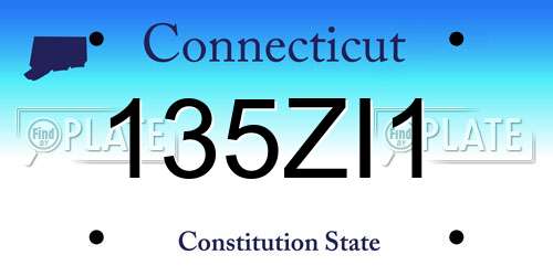 135ZI1 Connecticut License Plate
