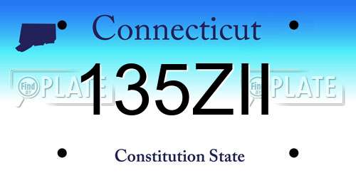 135ZII Connecticut License Plate