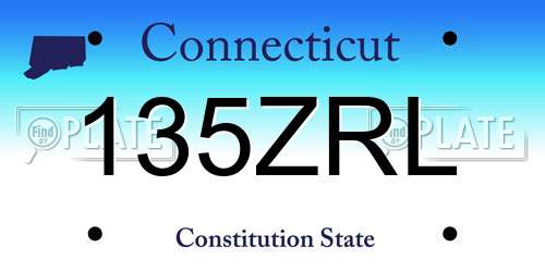 135ZRL Connecticut License Plate