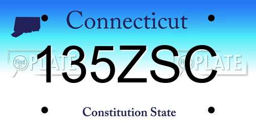135ZSC Connecticut License Plate