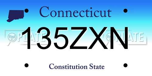 135ZXN Connecticut License Plate