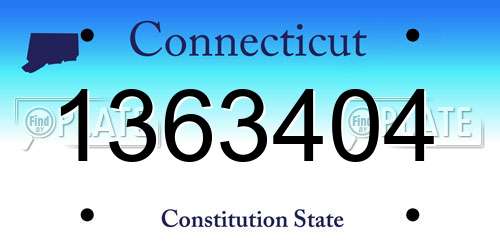 1363404 Connecticut License Plate