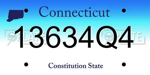 13634Q4 Connecticut License Plate