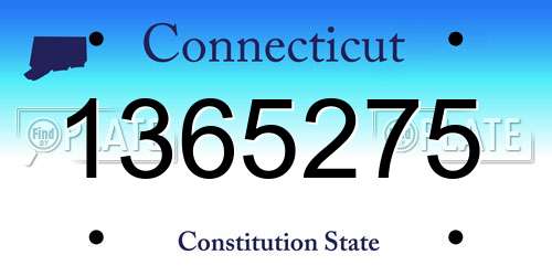 1365275 Connecticut License Plate
