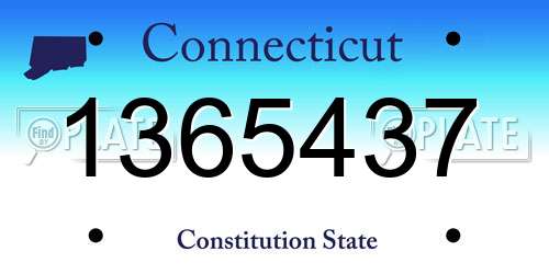 1365437 Connecticut License Plate