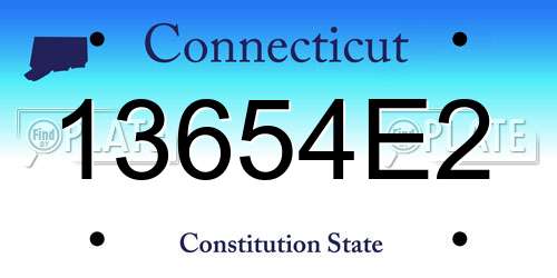 13654E2 Connecticut License Plate