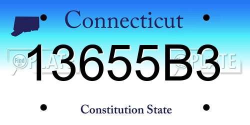 13655B3 Connecticut License Plate