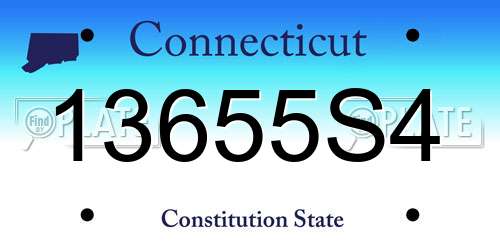 13655S4 Connecticut License Plate