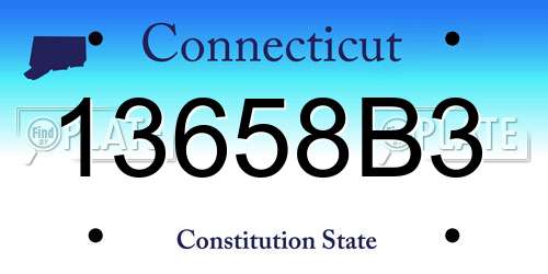 13658B3 Connecticut License Plate