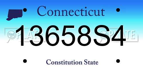 13658S4 Connecticut License Plate