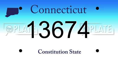 13674 Connecticut License Plate