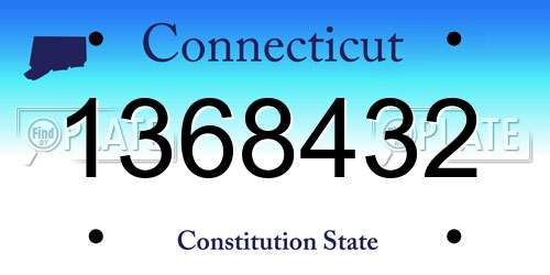 1368432 Connecticut License Plate