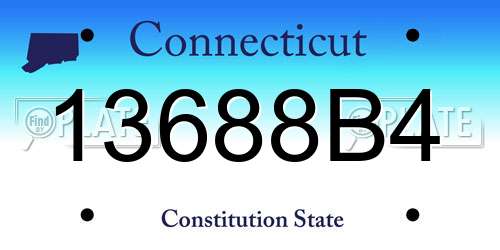 13688B4 Connecticut License Plate