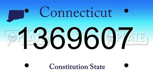 1369607 Connecticut License Plate