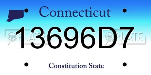 13696D7 Connecticut License Plate