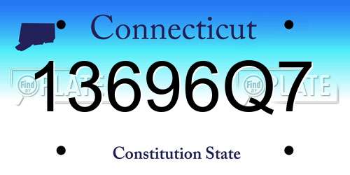 13696Q7 Connecticut License Plate