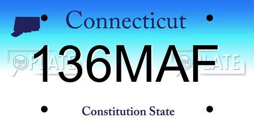 136MAF Connecticut License Plate