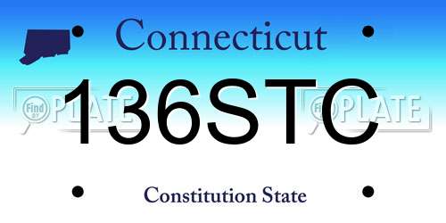 136STC Connecticut License Plate
