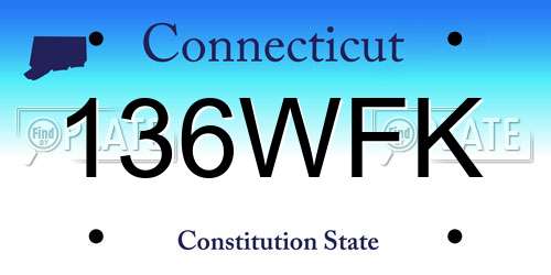136WFK Connecticut License Plate
