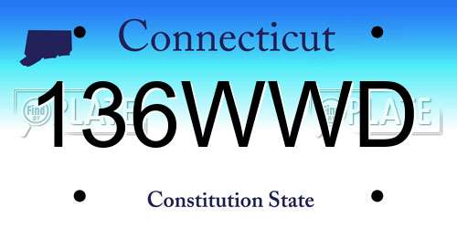 136WWD Connecticut License Plate