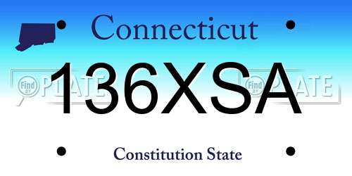 136XSA Connecticut License Plate