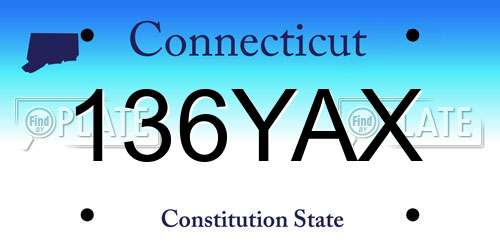 136YAX Connecticut License Plate