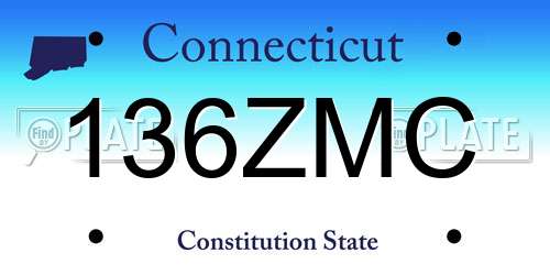 136ZMC Connecticut License Plate