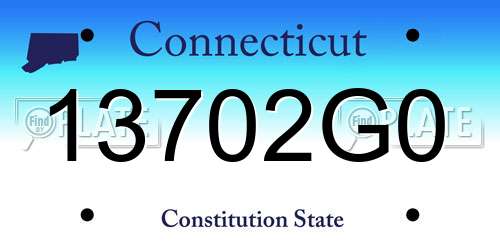 13702G0 Connecticut License Plate