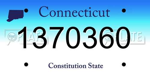 1370360 Connecticut License Plate