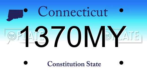 1370MY Connecticut License Plate