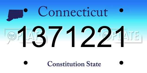 1371221 Connecticut License Plate