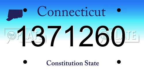 1371260 Connecticut License Plate