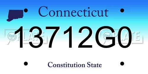 13712G0 Connecticut License Plate
