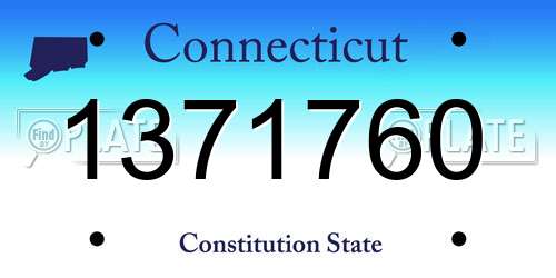 1371760 Connecticut License Plate