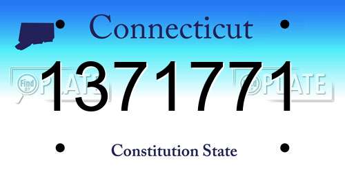 1371771 Connecticut License Plate