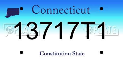 13717T1 Connecticut License Plate