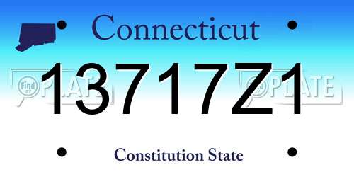 13717Z1 Connecticut License Plate