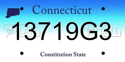 13719G3 Connecticut License Plate